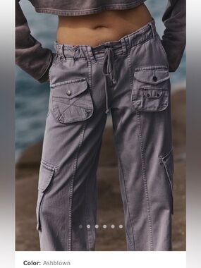 WE THE FREE  x Free People Tahiti ankle-length Cargo Pants in Ashblown.  Size M